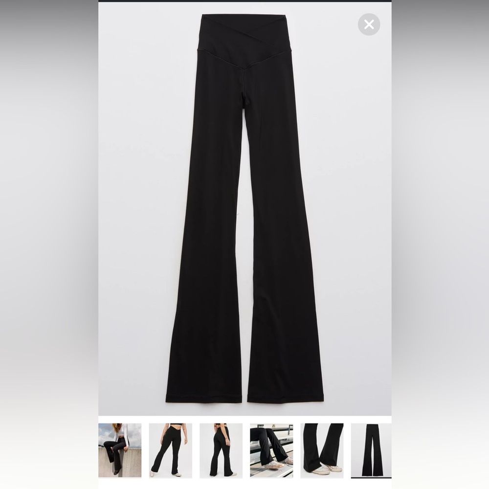 Aerie Real Me High Waisted Crossover Flare Leggings LONG